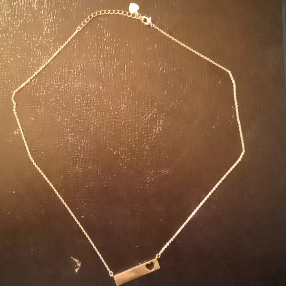 Lady's Gold plated  necklace with two heart pendants